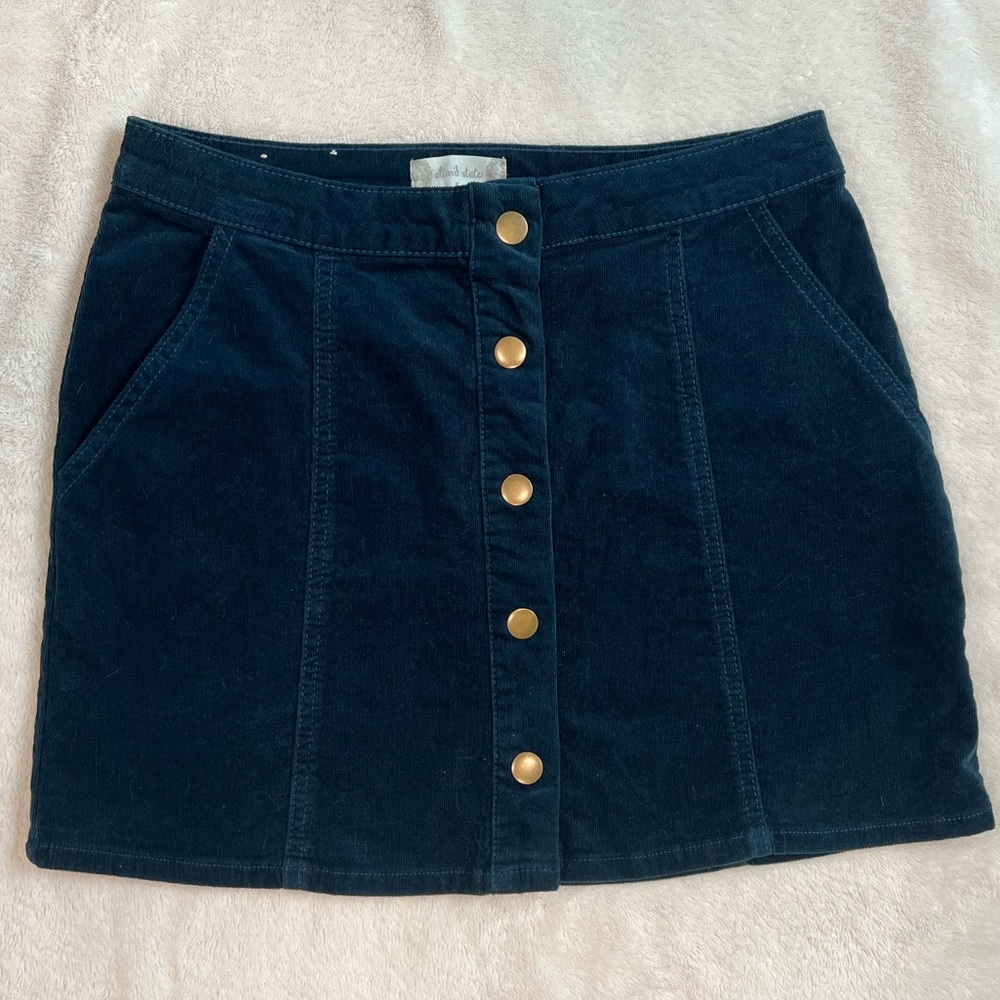 NWT Altar’d State blue corduroy skirt Size small